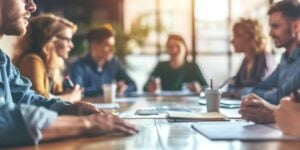 group of people working together in the office